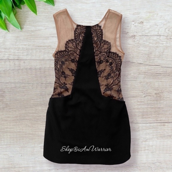 BCBGMaxAzria NWT lace illusion little black dress w/ pockets *shop@iamwarrior - Picture 7 of 14